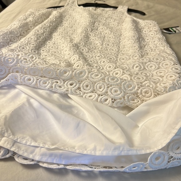 Crown & lvy White Lace Mini Dress Size L NWT - Picture 13 of 13